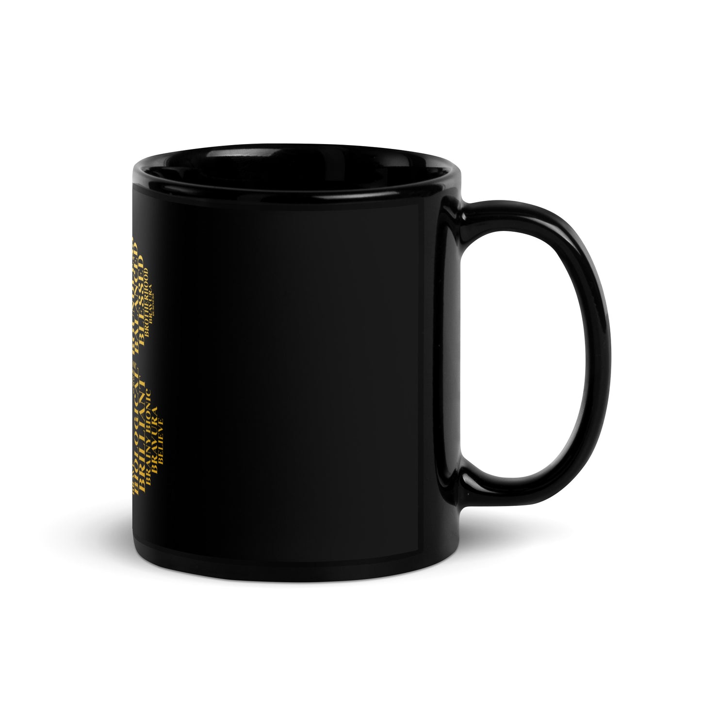 Glossy Mug - Black |  "B" | Gold Print