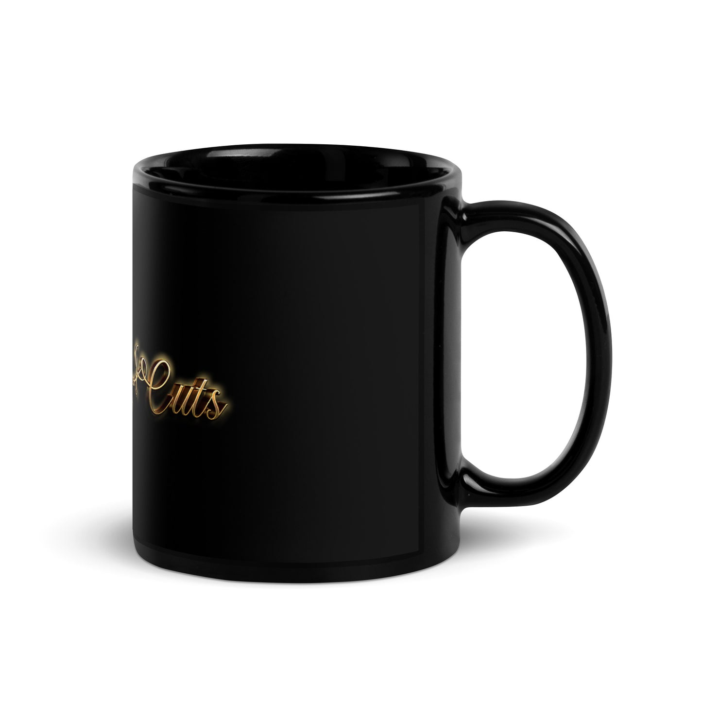 Glossy Mug - Black | Crowns & Cuts - Logo