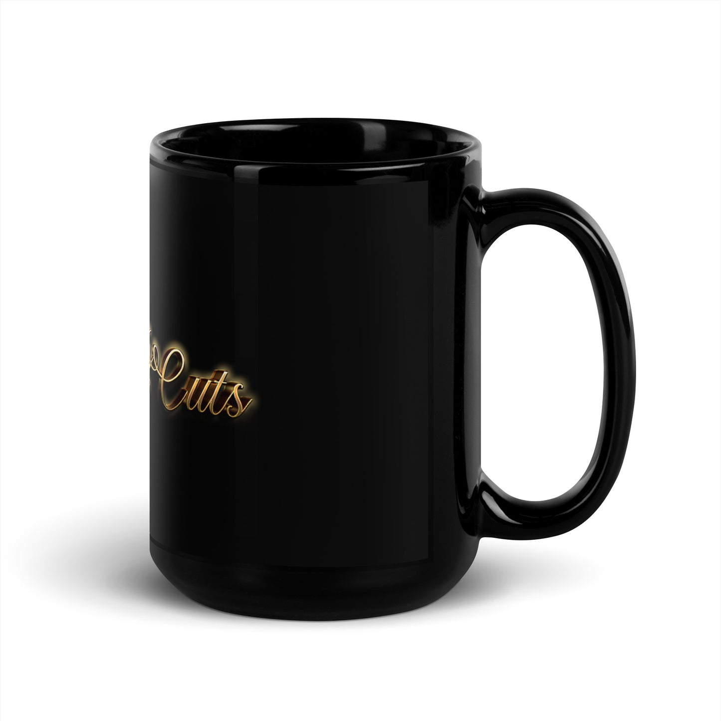 Glossy Mug - Black | Crowns & Cuts - Logo