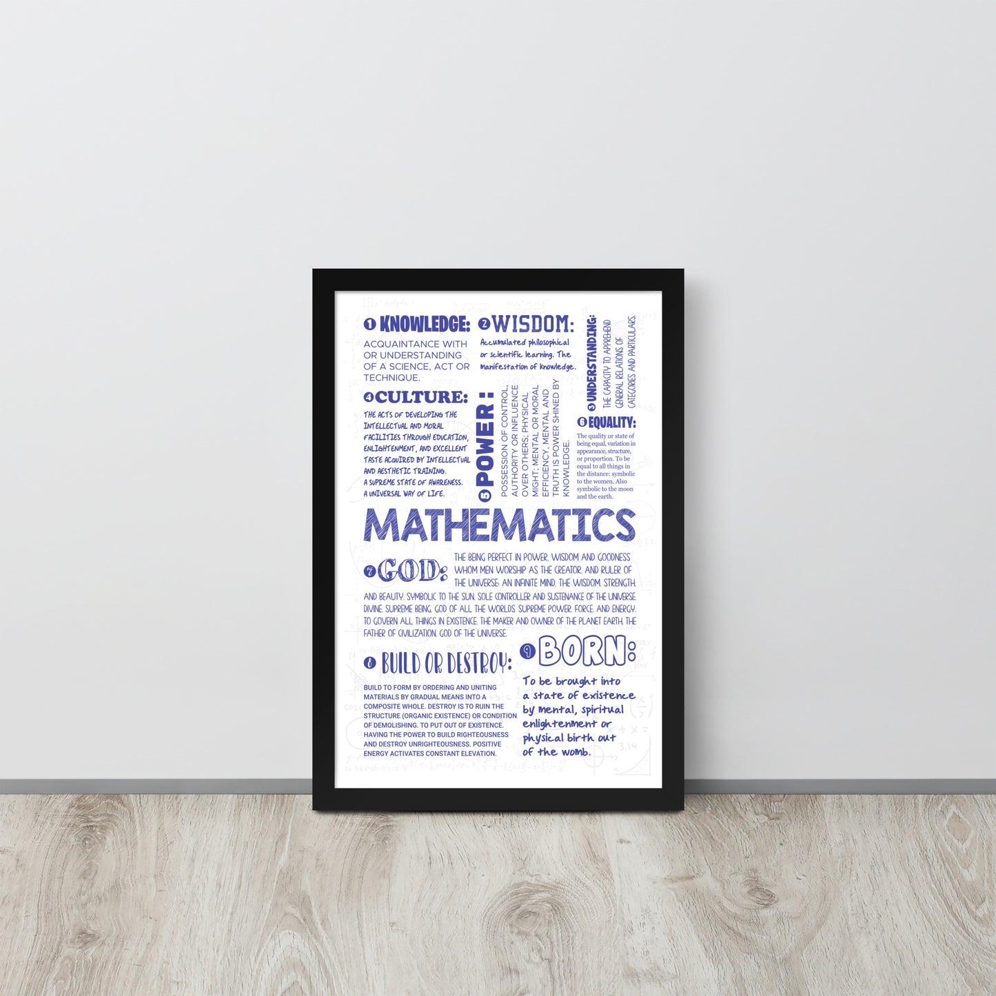 Framed Poster - 12"x18" | Verbal Mathematics