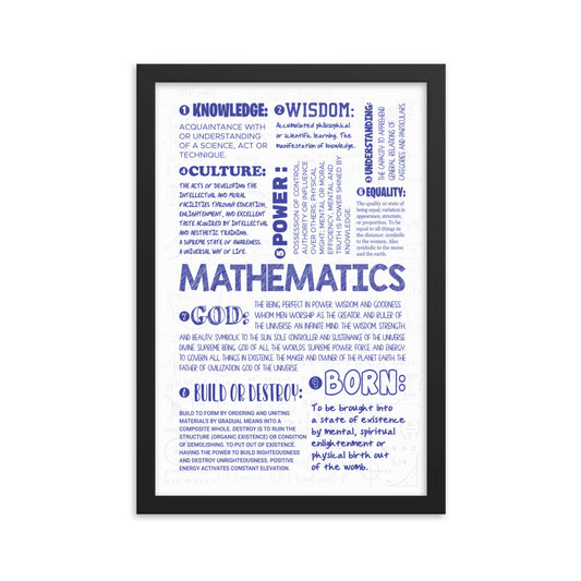 Framed Poster - 12"x18" | Verbal Mathematics