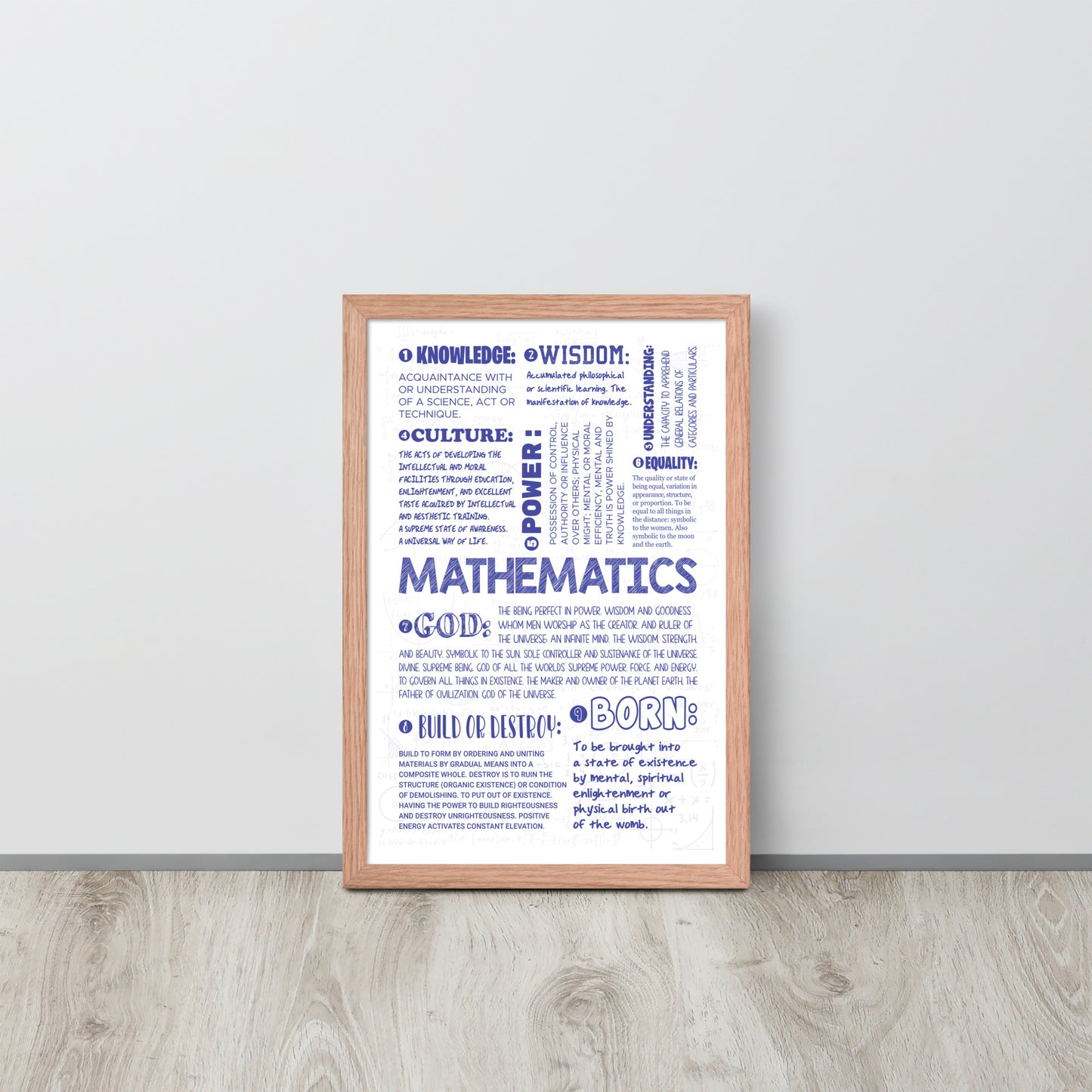 Framed Poster - 12"x18" | Verbal Mathematics