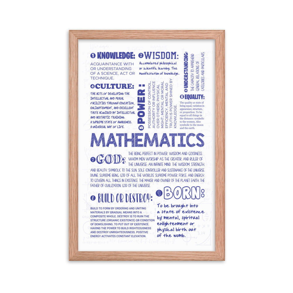 Framed Poster - 12"x18" | Verbal Mathematics