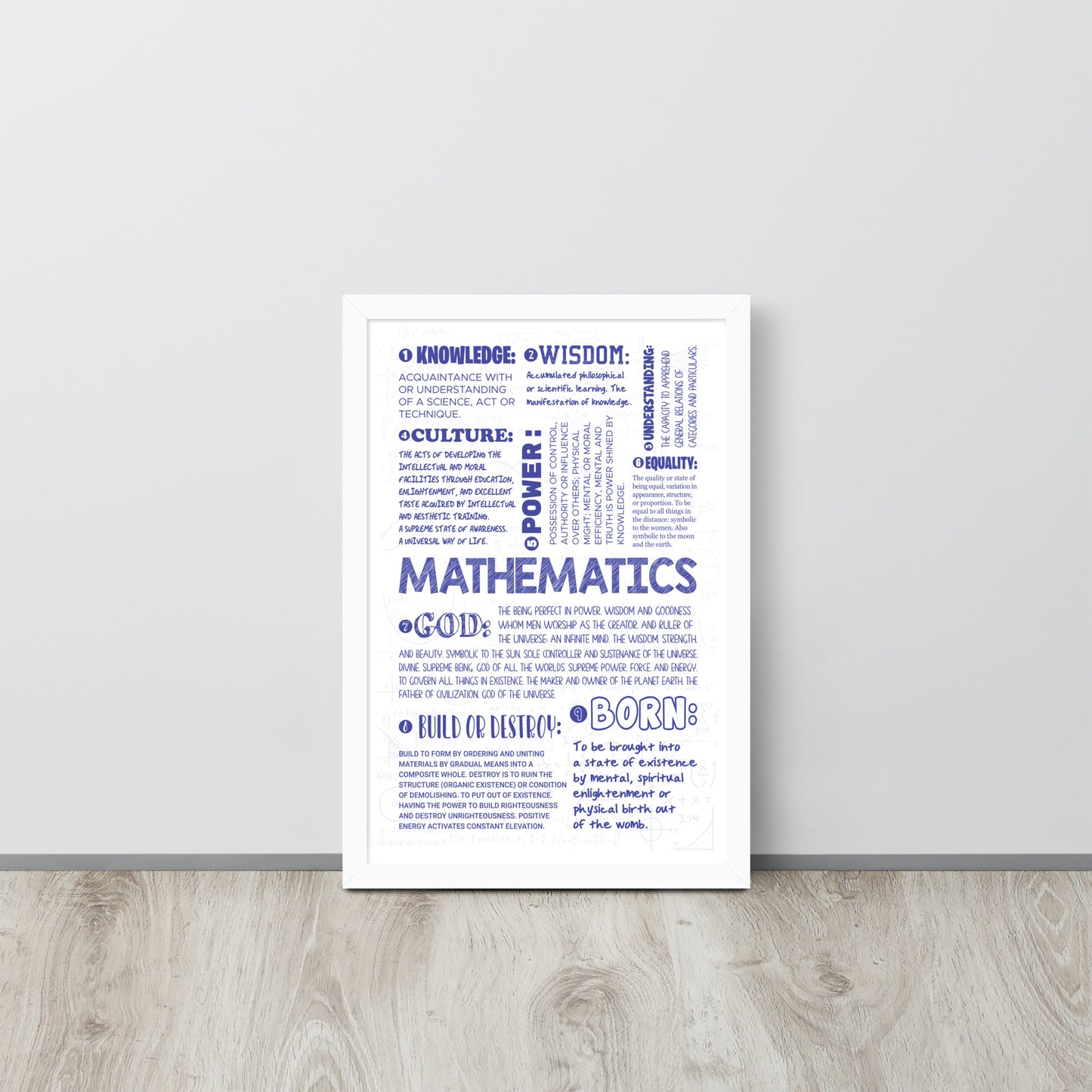 Framed Poster - 12"x18" | Verbal Mathematics