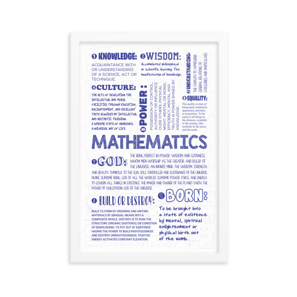 Framed Poster - 12"x18" | Verbal Mathematics