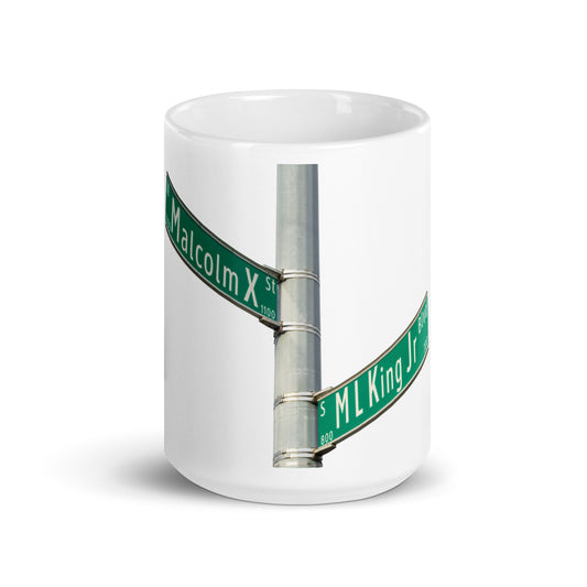 White Glossy Mug | The Corner -  MLK - X - BLVD